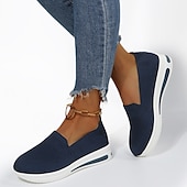 ieftine Adidași de Damă-Pentru femei Adidași Mărime Plus Size Pantofi Flyknit Zilnic Mată Toc Platformă Vârf rotund Plimbare Sintetice Loafer Negru Albastru Închis Gri