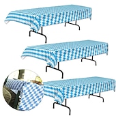 levne Potřeby pro párty-německý oktoberfest ubrus bavorský oktoberfest modrobílý kostkovaný ubrus pe ubrus