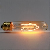 abordables Bombillas incandescentes-bombillas de luz edison e26 40w t10 tubular vintage edison incandescente regulable candelabro decorativo lámpara de araña luz nocturna ámbar cálido 220-240v