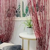 economico Tende macrame e stringa-Tende A Stringhe Sparkle Tenda Della Porta Fly Tenda Bastone Della Tenda, Tende Pannello Divisorio Porta Finestra Zanzariera Per La Decorazione Della Parete Della Porta E Della Finestra,100*200cm