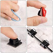 economico Accessori Illuminazione-clip per cavi trasparenti 50/100 pezzi con clip per cavi adesive stcikers mini clip per cavi per esterni con robusti ganci autoadesivi clip per luce fermacavi per la decorazione gestione del cavo