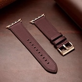 cheap Apple Watch Bands-Compatible with Apple Watch band 38mm 40mm 41mm 42mm 44mm 45mm 49mm Metal Clasp Luxury Adjustable Genuine Leather Strap Replacement Wristband for iwatch Ultra 2 Series 9 8 7 SE 6 5 4 3 2 1