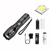 preiswerte Taschenlampen-LED-Taschenlampe ultrahelle Taschenlampe l2 / v6 Campinglicht 5 Schaltmodi wasserdichtes zoombares Fahrradlicht Verwendung 18650 Batterie