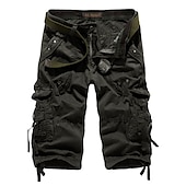cheap Classic-Men&#039;s Cargo Shorts Hiking Shorts Leg Drawstring Multi Pocket Multiple Pockets Plain Breathable Outdoor Calf-Length Casual Daily Streetwear Stylish Black Wine Inelastic