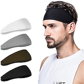abordables Accesorios para el peinado del cabello-Diadema deportiva para hombre, 4 Uds., banda para el sudor, entrenamiento deportivo, pista y campo, diadema elástica que absorbe la humedad, diadema unisex