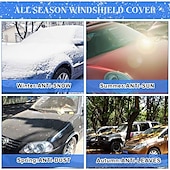 economico Teli copriauto-Copertura per parabrezza per auto Protezione antipioggia magnetica antigelo a 4 strati per neve, gelo, ghiaccio, con striscia riflettente per tutta la stagione