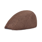 abordables Chapeaux homme-Homme Casquette Plate Jaune clair Noir Coton et lin Vêtement de rue mode Mode des années 1920 Extérieur du quotidien Sortie Plein Chaud