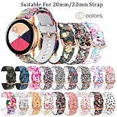cheap Samsung Watch Bands-Watch Band for Samsung Watch 7/6/5/4 40/44mm, Galaxy Watch 5 Pro 45mm, Galaxy Watch 6/4 Classic 42/46/43/47mm, Watch 3, Active 2, Gear S3 S2 Silicone Replacement  Strap 20mm 22mm Adjustable Floral