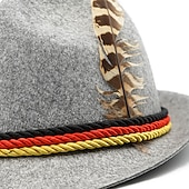 tanie Mężczyźni-Oktoberfest Kapelusz tyrolski Tirolerhut alpejski kapelusz Niemiecki Monachium Tradycyjny styl Łąki Męskie Tkanina w stylu tradycyjnym Kapelusz