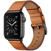 cheap Apple Watch Bands-Compatible with Apple Watch band 38mm 40mm 41mm 42mm 44mm 45mm 49mm Metal Clasp Luxury Adjustable Genuine Leather Strap Replacement Wristband for iwatch Ultra 2 Series 9 8 7 SE 6 5 4 3 2 1