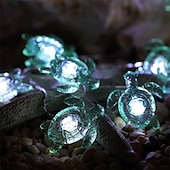 abordables Guirlandes lumineuses USB-Guirlande lumineuse décorative tortue de mer 5.7m 40leds usb plug-in fil de cuivre argenté guirlande lumineuse thème plage pour projets de décoration intérieure extérieure (télécommande blanc froid