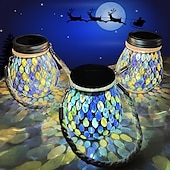 economico Luci paesaggistiche-luce solare esterna a mosaico luce di proiezione lanterna appesa luce giardino impermeabile atmosfera luce notturna giardino balcone vacanza prato paesaggio casa decorazione natalizia all&#039;aperto