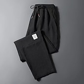 preiswerte Freizeithosen-Herren Jogginghose Jogger Hose Hosen Freizeithose Kordelzug Elastische Taille Gerade geschnitten Feste Farbe Komfort Atmungsaktiv Casual Täglich Strassenmode Sport Modisch Schwarz Grün Mikro-elastisch