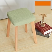 cheap Dining Chair Cover-Stretch Square Bar Stool Chair Covers Seat Slipcover for Dining Hotel Bar Elastic Grey Green Plain Solid Soft Durable Washable