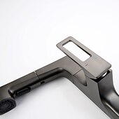 abordables Robinets de lavabo-Mitigeur d&#039;évier de salle de bain corps relevable bec verseur à 2 modes, robinet de lavabo en laiton rotatif à 360 ° monté sur le pont, avec robinet de cuve d&#039;eau chaude et froide