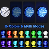 economico Luci subacquee-Submersible lights 13 leds pool pond light rgb with remote underwater night light ip68 magnet bright lamp for pond aquarium new 2022