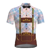 voordelige Heren shirts-Voor heren Wielrenshirt T-shirt met kostuum Grappig Korte mouw Fietsen Shirt Kleding Bovenlichaam met 3 achterzakken Bergracen Wegwielrennen Sneldrogend Reflecterende strips Achterzak Beperkt