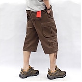 billiga Klassisk-Herr Cargo-shorts Vandringsshorts Militär Sommar Utomhus Ripstop Andningsfunktion Snabb tork Multi Pocket Capribyxor Underdelar Under knäet Amy Green Svart Bomull Klättring Camping / vandring