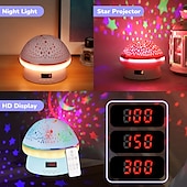 billige Lysende leker-timer rotasjon stjerne nattlys projektor blinklys, bursdagsgaver til barn, 16 fargerik projektorlys dimbar led nattbordslampe, barnerom dekor for gave til gutt&amp;amp;jenter