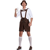 tanie Mężczyźni-Międzynarodowy Festiwal Piwa Oktoberfest Lederhosen Bawaria Niemiecki Monachium Łąki Męskie Tkanina w stylu tradycyjnym Bluzka Szorty