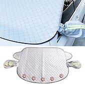 economico Teli copriauto-Copertura per parabrezza per auto Protezione antipioggia magnetica antigelo a 4 strati per neve, gelo, ghiaccio, con striscia riflettente per tutta la stagione