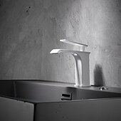 cheap Bathroom Sink Faucets-Bathroom Sink Faucet - Waterfall Electroplated / Painted Finishes Centerset Single Handle One HoleBath Taps