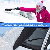 economico Teli copriauto-Copertura per parabrezza per auto Protezione antipioggia magnetica antigelo a 4 strati per neve, gelo, ghiaccio, con striscia riflettente per tutta la stagione