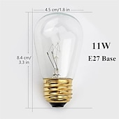 cheap Plug String Lights-S14 Global Outdoor String Lights Commercial Grade Weatherproof Strand Edison Vintage Bulbs 10m10pcs/15m15pcs Hanging Sockets UL Listed Heavy-Duty Decorative Cafe Patio Lights for Bistro Garden