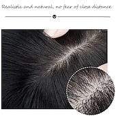 cheap Human Hair Pieces &amp; Toupees-Women&#039;s Human Hair Toupees Front Neat Bang Hair Fake Fringe Clip in Bang Cover White Hair Natural Extensions For Women Wig Hairpiece  for Women with Thinning Hair