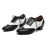 economico Scarpe da ballo uomo-scarpe da ballo oxford nere e bianche da uomo – classiche scarpe da ballo in pelle con lacci per spettacoli di latino, tango e swing