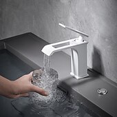 cheap Bathroom Sink Faucets-Bathroom Sink Faucet - Waterfall Electroplated / Painted Finishes Centerset Single Handle One HoleBath Taps