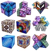 cheap Novelty Toys-Variety Changeable Magnetic Magic Cube Anti Stress 3D Office Hand Flip Puzzle Stress Reliever Autism Collection Kids Fidget Toys for Christmas Gifts