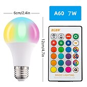 halpa Älykkäät lamput-4 kpl 7w rgbw led-lamppu e27 e26 16 väriä vaihtava himmennettävä a19 a50 a60 kaukosäädin kodin sisustukseen makuuhuoneen lavajuhlat