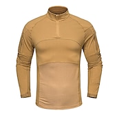 cheap Men&#039;s Active Tees &amp; Tanks-Men&#039;s Combat Shirt Tactical Military Shirt Camo / Camouflage Long Sleeve Outdoor Summer Autumn Breathable Multi-Pockets Quick Dry Sweat wicking Top Cotton Hunting Military Training Combat Jungle