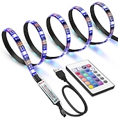 رخيصةأون أضواء شريط USB-شريط إضاءة led rgb ملون 1-4 متر 14-95 بوصة إضاءة خلفية للتلفاز بما في ذلك 24 مفتاح وحدة تحكم بالأشعة تحت الحمراء لشاشة الكمبيوتر وغرفة النوم وغرفة الألعاب والمسرح المنزلي وإضاءة جو