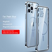 رخيصةأون جرابات آيفون-حافظة هاتف لجهاز iPhone 16 iPhone 15 Pro Max Plus iPhone 14 13 12 Pro Max Mini مع دعم Magsafe شحن لاسلكي مضاد للصدمات معدني