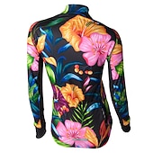 abordables Maillots de mujer-Mujer Maillot de Ciclismo Flores Botánica Manga Larga Bicicleta Maillot Camiseta con 3 bolsillos traseros MTB Bicicleta Montaña Ciclismo Carretera Secado rápido Bandas Reflectantes Bolsillo trasero