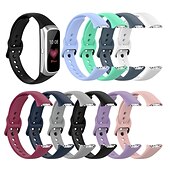 Недорогие Ремешки для часов Samsung-Ремешок для часов для Samsung Galaxy Fit SM-R370 силиконовый Замена Ремень Мягкость Эластичный Дышащий Спортивный ремешок Браслет