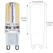 お買い得  電球-g9調光可能LEDバイピンコーン電球72led600lm5w3014smdウォームクールホワイト360°ビームアングルシャンデリアランプ40wハロゲン相当ac110vac220v