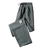 preiswerte Freizeithosen-Herren Jogginghose Jogger Hose Hosen Freizeithose Kordelzug Elastische Taille Gerade geschnitten Feste Farbe Komfort Atmungsaktiv Casual Täglich Strassenmode Sport Modisch Schwarz Grün Mikro-elastisch