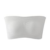 baratos Sutiãs-sutiã bandeau sem costura plus size sem alças sutiã tubo superior elástico com almofadas removíveis para roupas femininas para casa