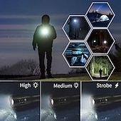 billige Campinglys-led taktisk lommelykt t6 superlys bærbar lommelykt i aluminiumslegering usb oppladbar utendørs camping taktisk blitslys