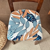 cheap Dining Chair Cover-Dining Chair Seat Covers  Stretch Printed Chair Seat Covers Set of 2 Removable Washable Upholstered Chair Seat Protector Cushion Slipcovers for Kitchen Office