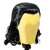 olcso Filmfigura paróka-Hosszú Göndör Paróka Férfiaknak Szuperhős Fekete Hullámos Paróka Cosplay Kiegészítők Elegáns Öltözet Buli Halloween Parókák