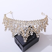 billige Tiaraer og Krone-Krone Tiara Hodebånd Rhinestone Legering Bryllup Fest  Kveld Retro Sjømat Med Krystall  Rhinestone Delt Felles Hodeplagg Hodeplagg kjoler å imponere