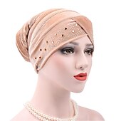 economico Cappelli-hijab interno di colore solido berretti turbante musulmano per le donne con trapano etnico islamico avvolgere testa turbante pronto da indossare hijab bonnet