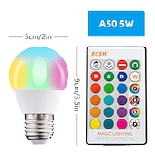 halpa Älykkäät lamput-4 kpl 7w rgbw led-lamppu e27 e26 16 väriä vaihtava himmennettävä a19 a50 a60 kaukosäädin kodin sisustukseen makuuhuoneen lavajuhlat