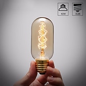 ieftine Becuri Incandescente-8 buc t45 vintage edison bec incandescent 40 W reglabil filament tubular antic alb cald e26/e27 lampă chihlimbar pentru corpuri de iluminat decorative ac220v ac110v