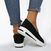 ieftine Adidași de Damă-Pentru femei Adidași Mărime Plus Size Pantofi Flyknit Zilnic Mată Toc Platformă Vârf rotund Plimbare Sintetice Loafer Negru Albastru Închis Gri
