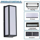 economico applique da esterno-lampada da parete esterna lampada da portico 30w 15in led nero opaco lampada da parete esterna 3 colori possono essere cambiati adatto per l&#039;installazione lampada da parete cortile garage corridoio